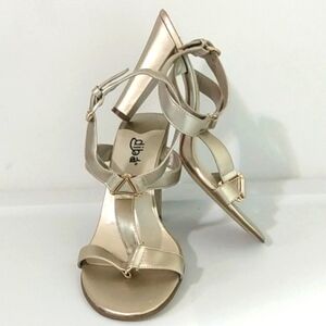 DIBA METALLIC GOLD STRAPPY SANDALS SIZE 7.5 EUC